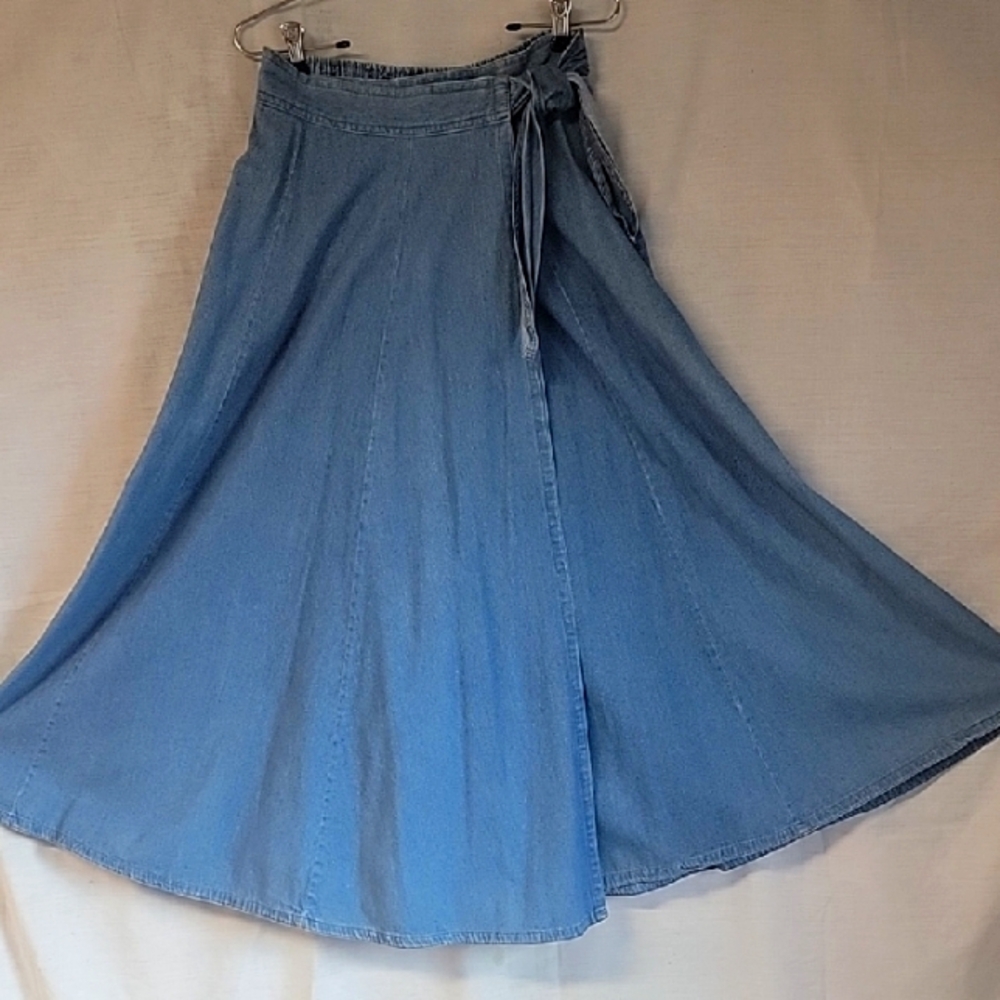 White Stag Denim Blue Women's Wrap Around Maxi Skirt